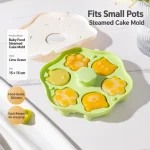 Food-grade silicone baby steamed cake mold with multiple animal-shaped cavities