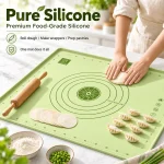 Food grade silicone dough mat for kneading, rolling dough and making dumpling wrappers