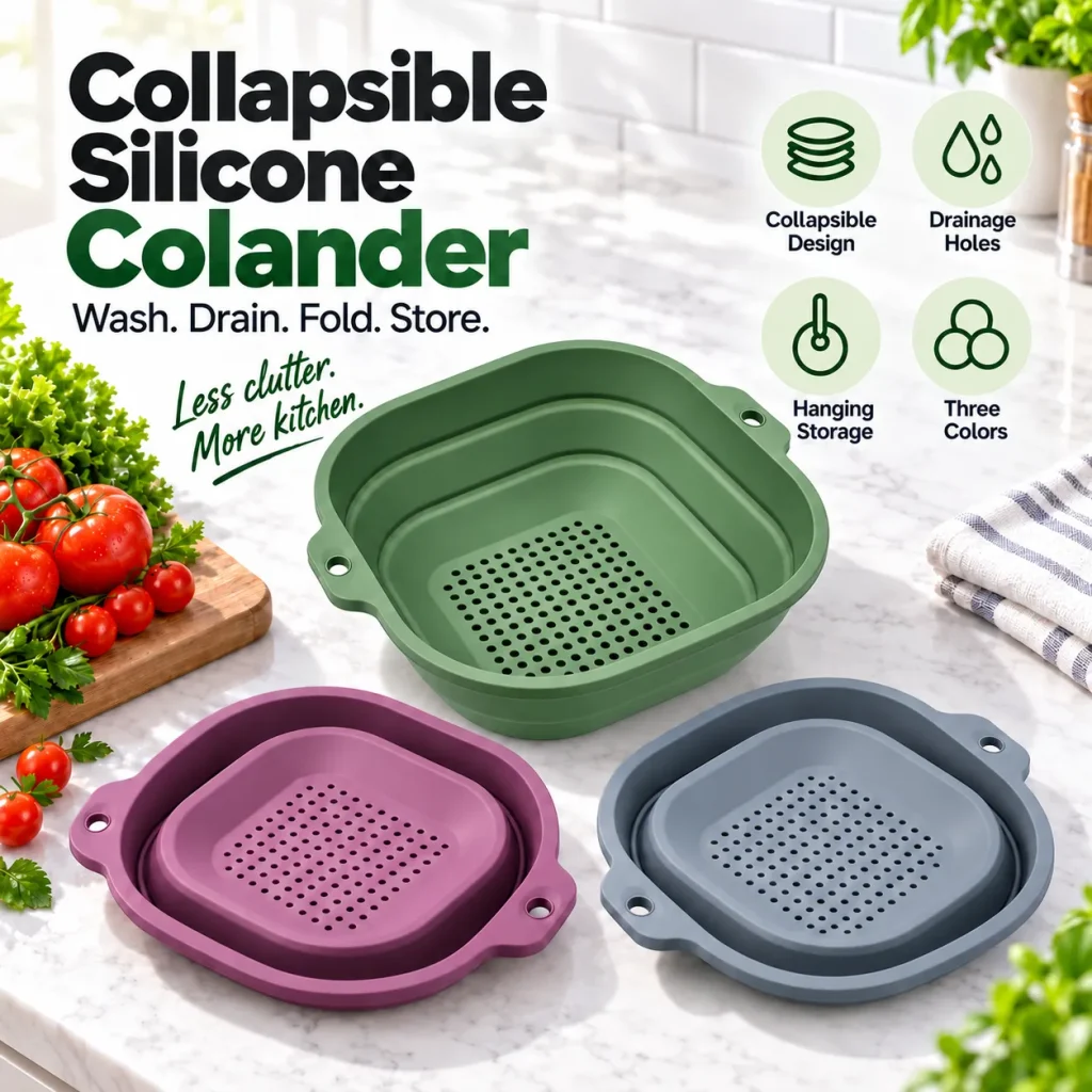 Collapsible Silicone Colander – Drainage and Storage Features